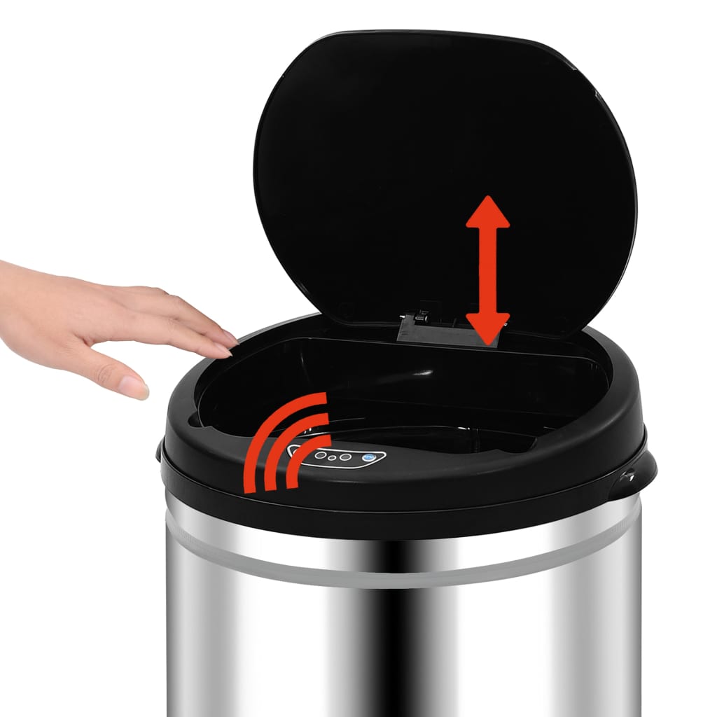 vidaXL Automatický odpadkový kôš so senzorom 40 l, nehrdzavejúca oceľ