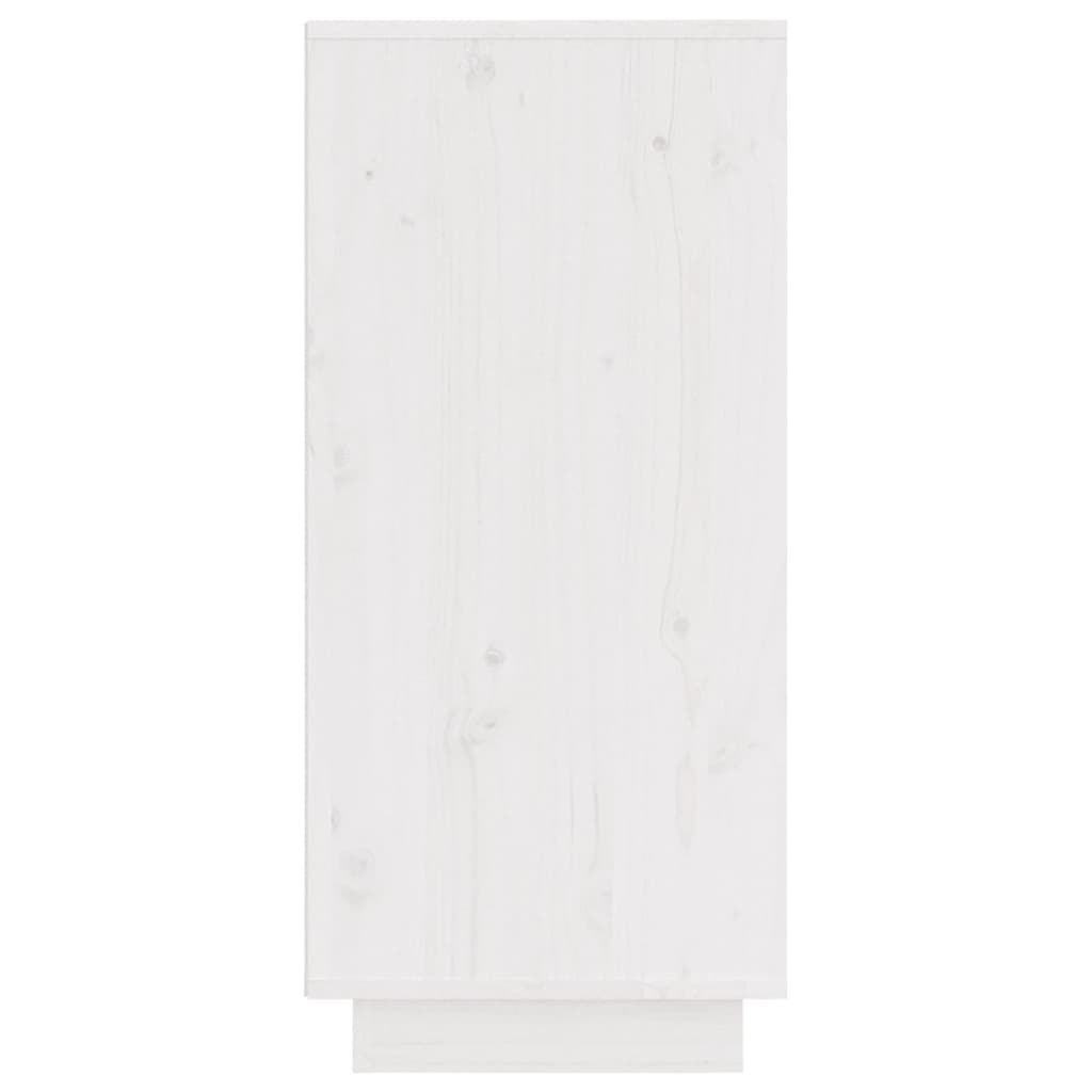 vidaXL Komoda, biela 31,5x34x75 cm, borovicový masív