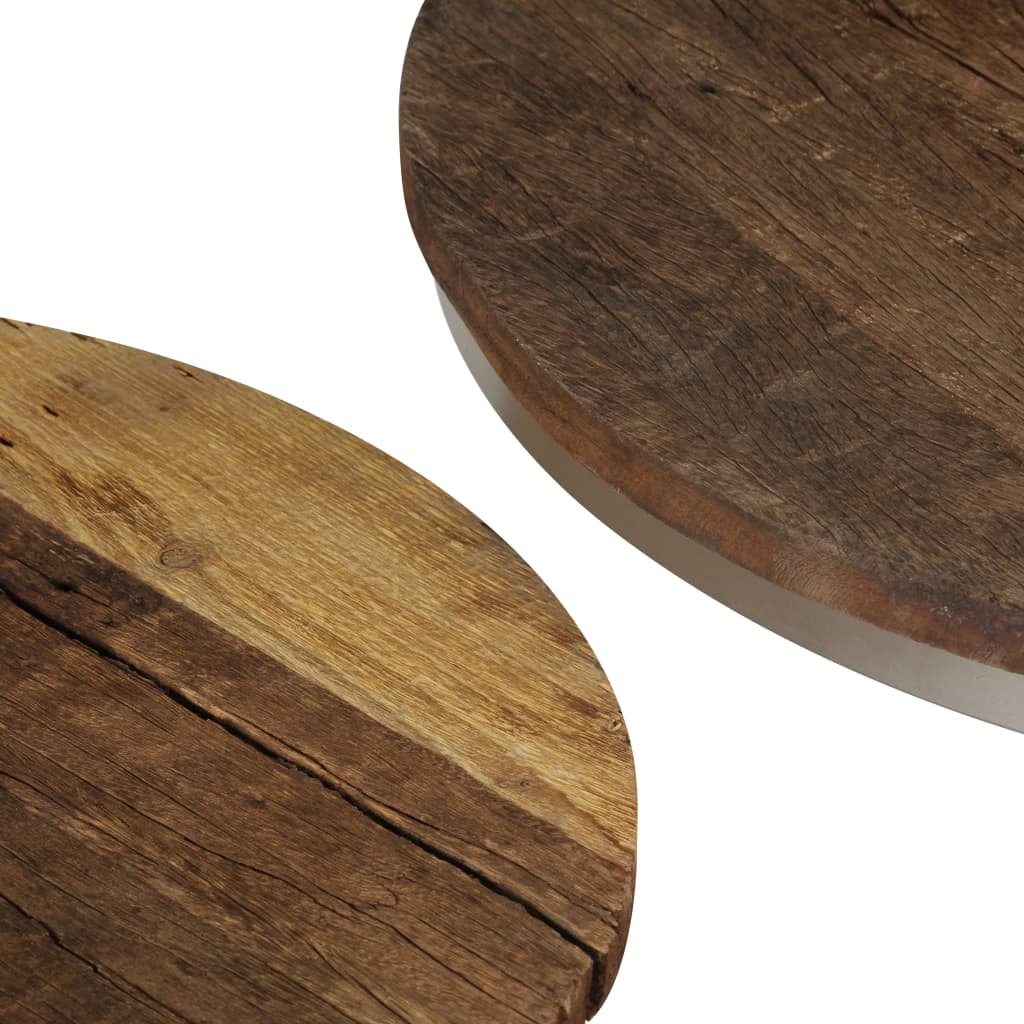 vidaXL Sada konferenčných stolíkov 2 ks, recyklované drevo a oceľ