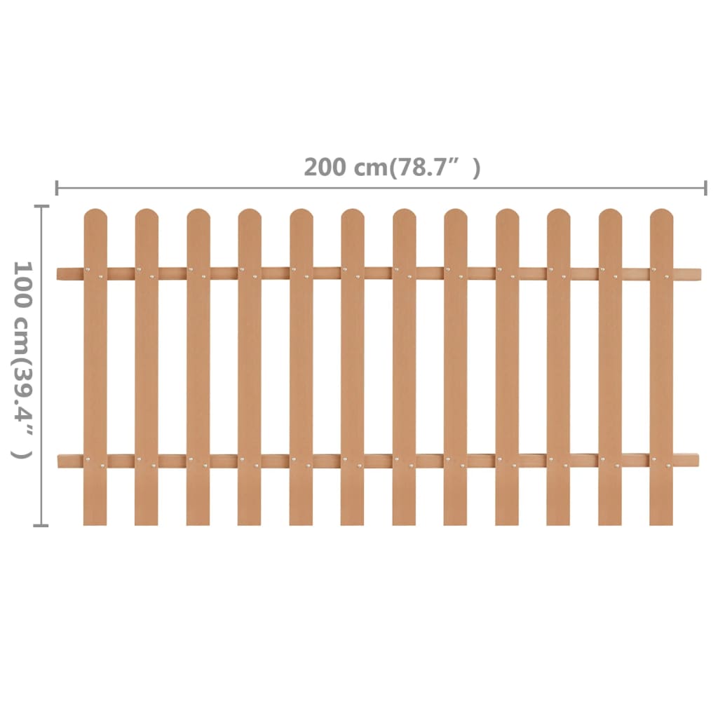 vidaXL Latkový plot, WPC 200x100 cm