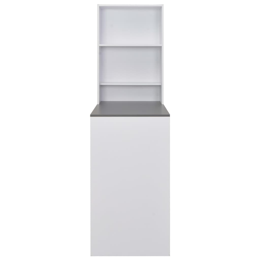 vidaXL Barový stôl so skrinkou, biely 115x59x200 cm