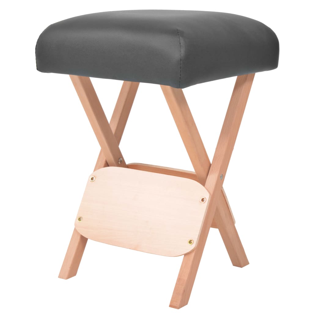 vidaXL Sklápacia masérska stolička s 12 cm hrubým sedadlom a 2 podložkami čierna
