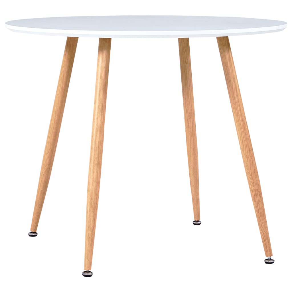 vidaXL Jedálenský stôl biely a dubový 90x73,5 cm MDF
