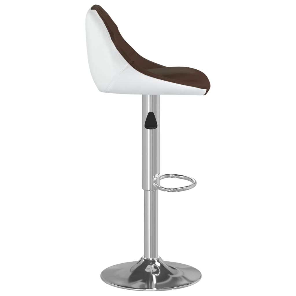 vidaXL Barové stoličky 2 ks hnedé a biele umelá koža