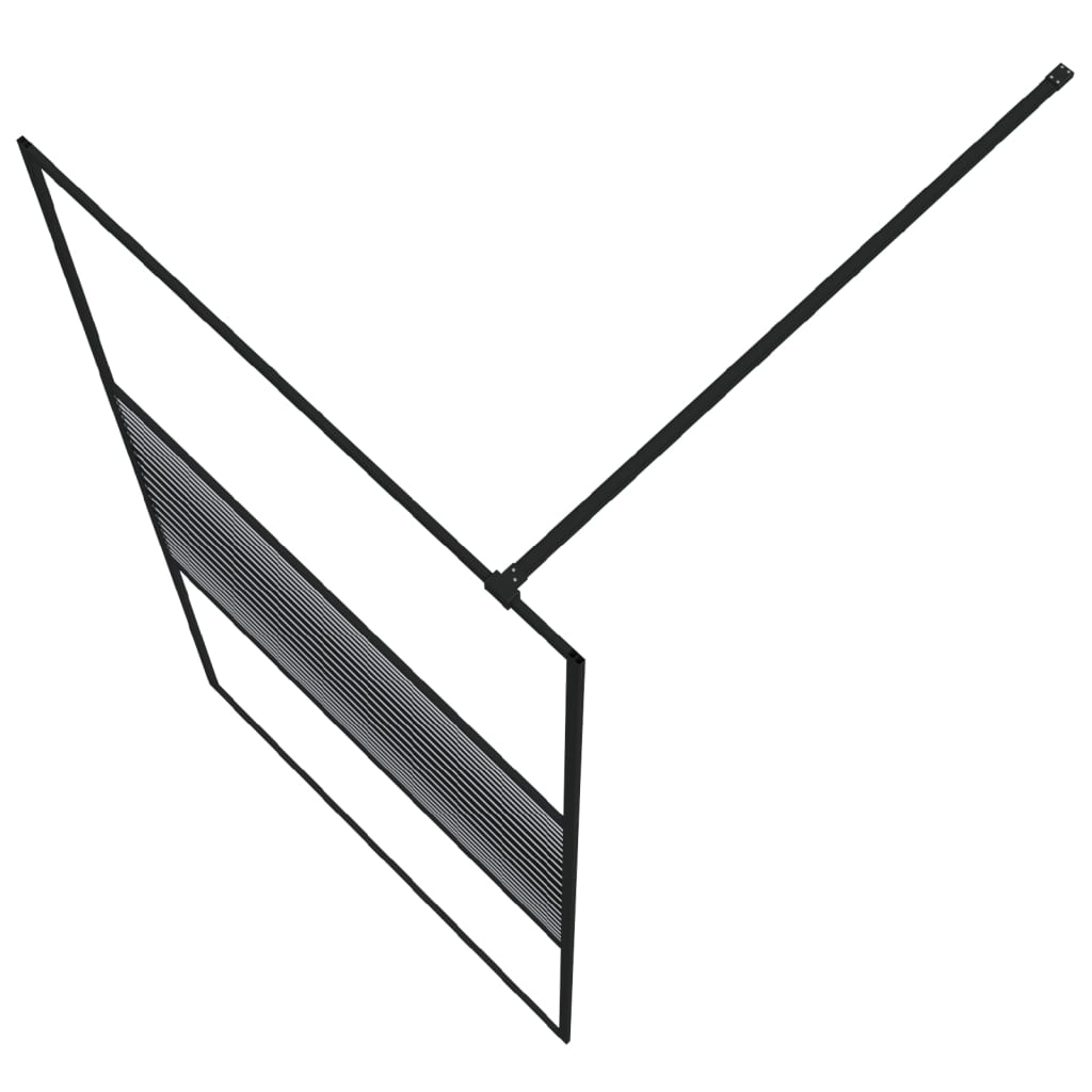 vidaXL Sprchová zástena čierna 100x195 cm priehľadné ESG sklo
