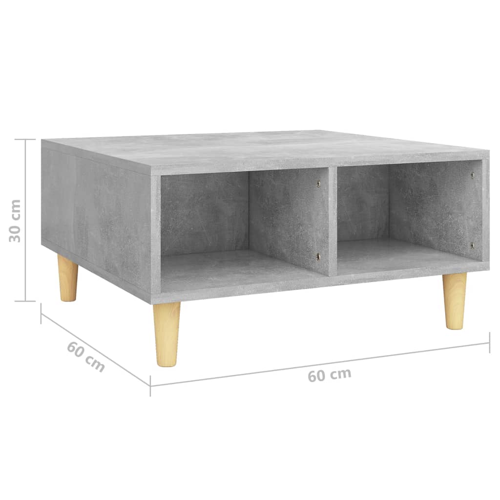 vidaXL Konferenčný stolík betónový sivý 60x60x30 cm drevotrieska