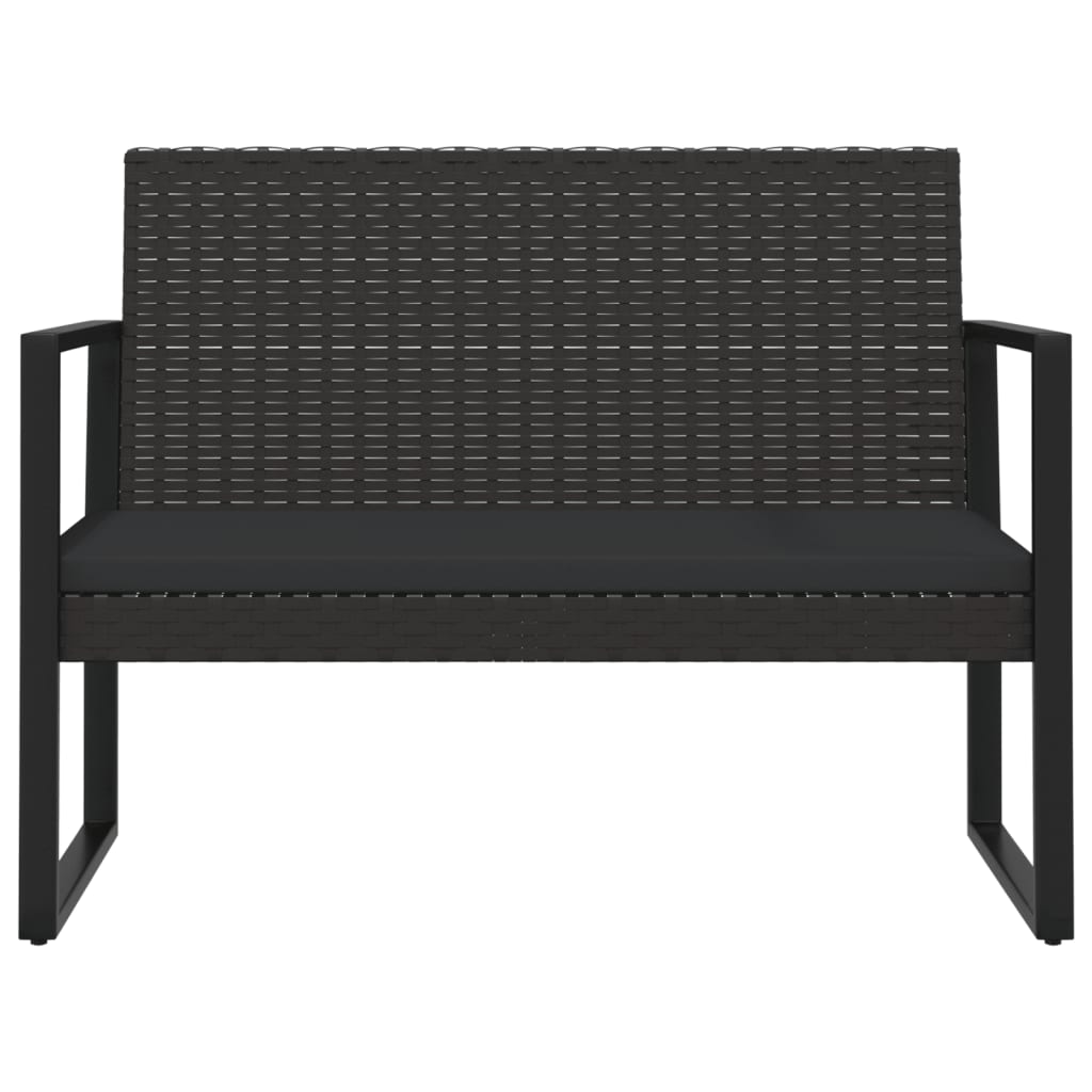 vidaXL 4-dielna záhradná sedacia súprava s vankúšmi čierna polyratan