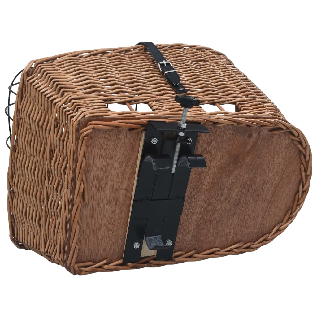 vidaXL Kôš na zadný nosič na bicykel s poťahom 55x31x36 cm prírodná vŕba