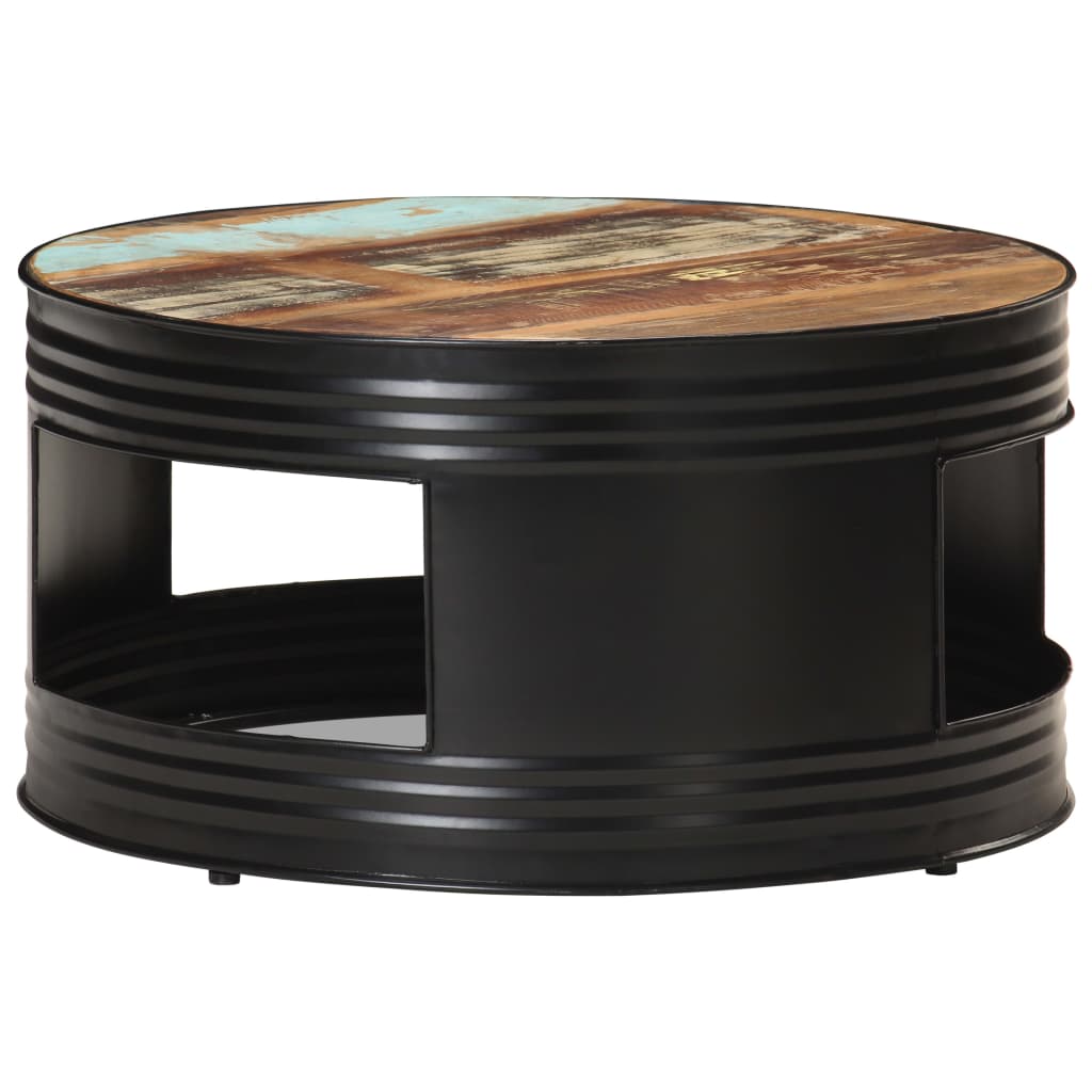 vidaXL Konferenčný stolík, čierny 68x68x36 cm, recyklovaný masív