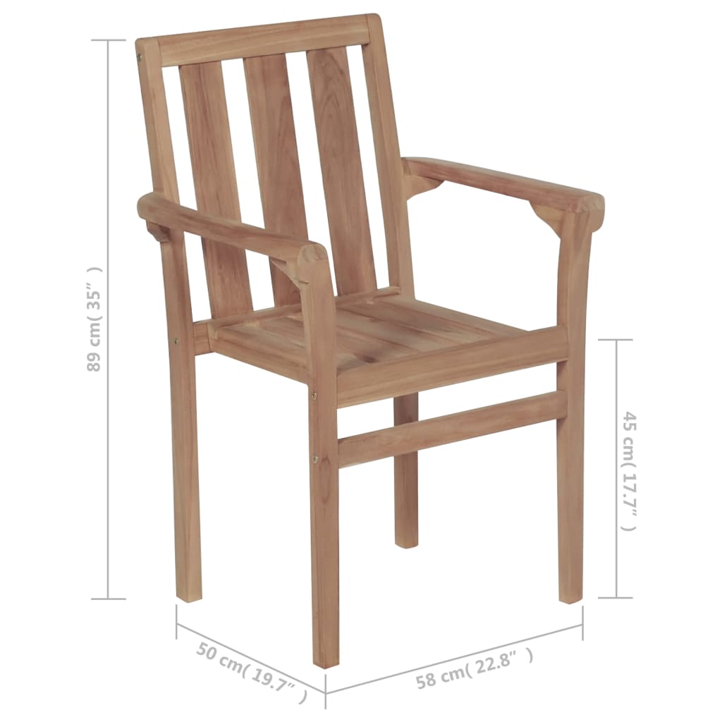 vidaXL Záhradné stoličky 2 ks, zelené podložky, tíkový masív