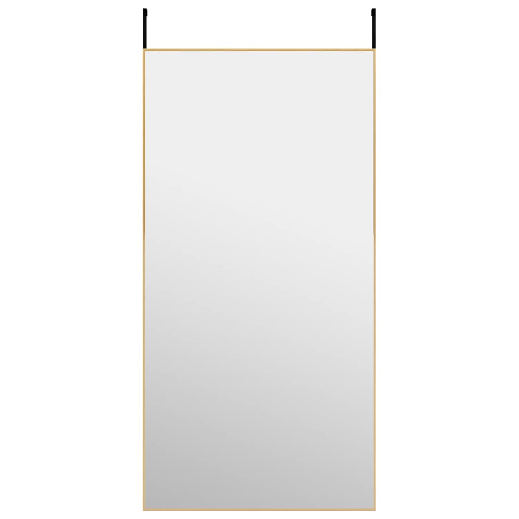 vidaXL Zrkadlo na dvere zlaté 50x100 cm sklo a hliník