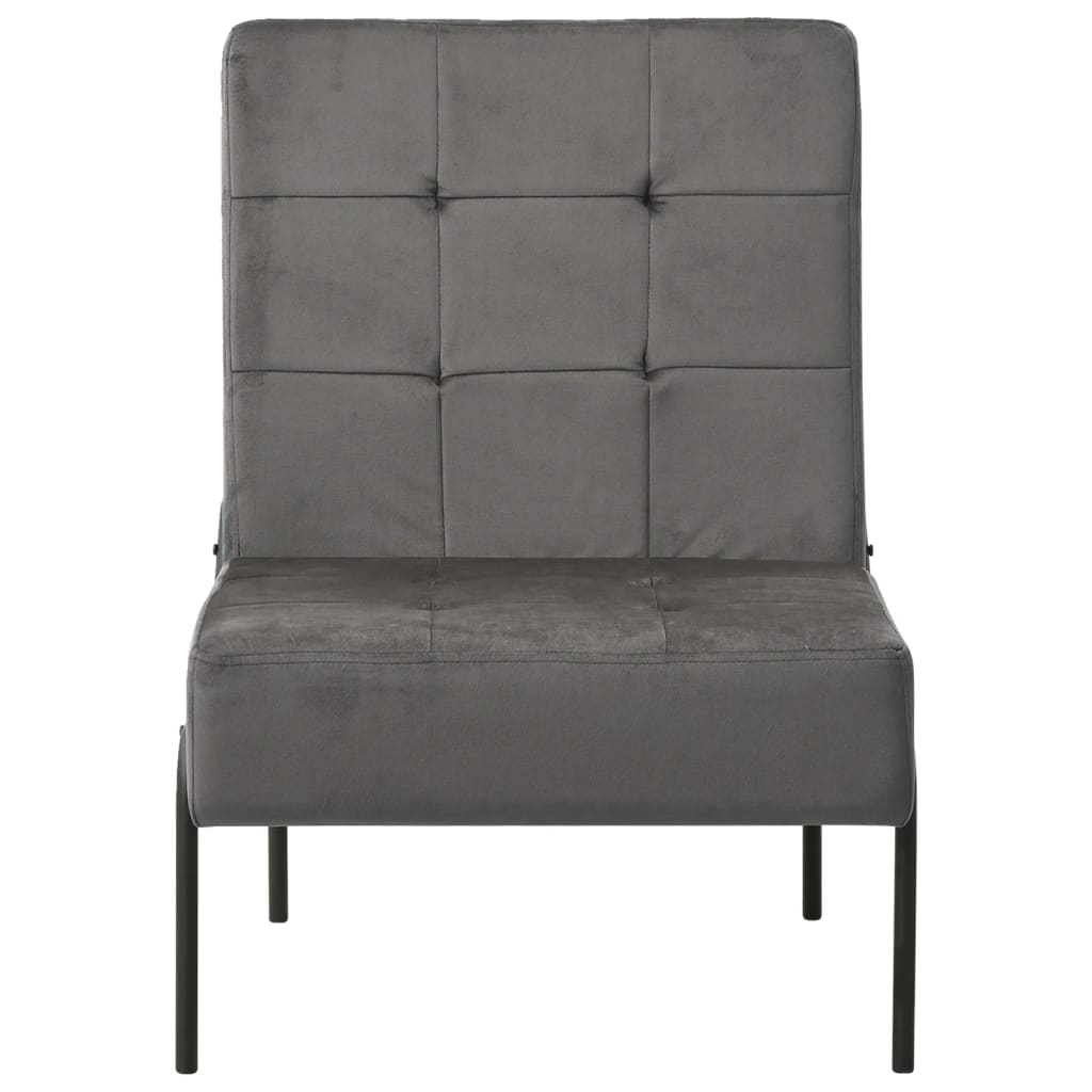 vidaXL Relaxačná stolička 65x79x87 cm tmavo-sivá zamatová