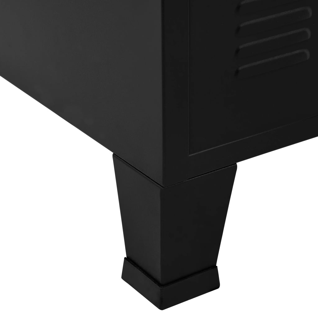 vidaXL Industriálna úložná skrinka, čierna 75x40x120 cm, oceľ