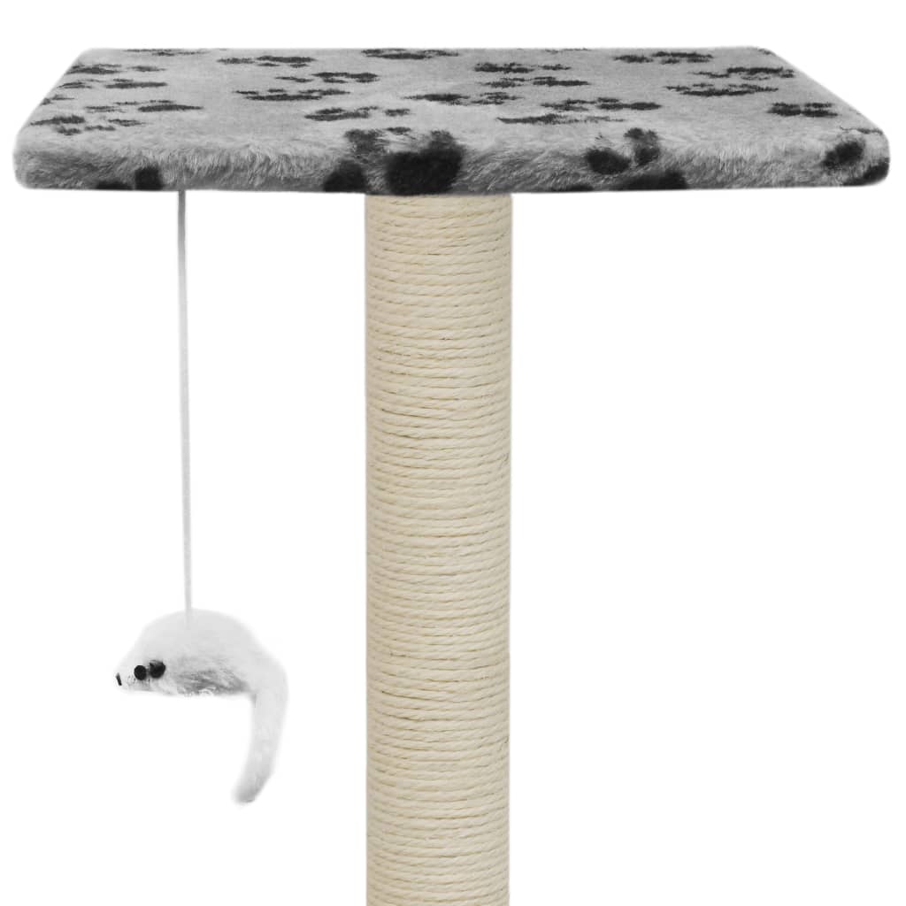vidaXL Škrabadlo pre mačky so sisalovými stĺpikmi 95cm, sivé s labkami