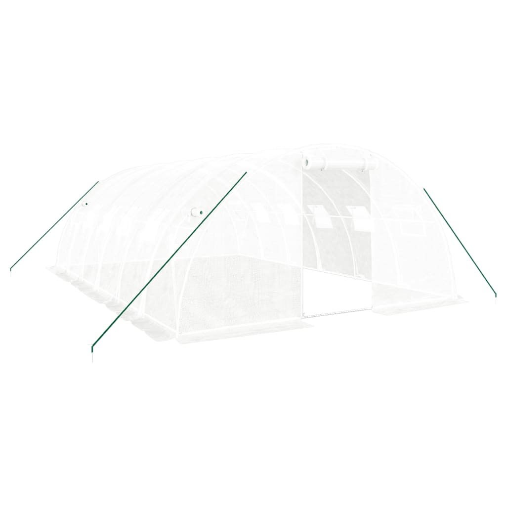 vidaXL Fóliovník s oceľovým rámom biely 24 m² 6x4x2 m