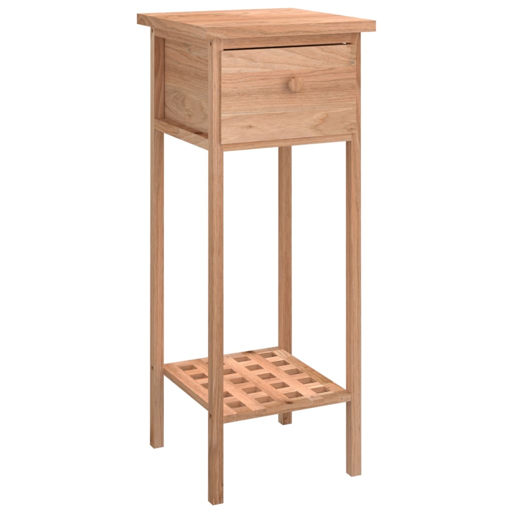 vidaXL Príručný stolík so zásuvkou 25x25x60cm masívne orechové drevo