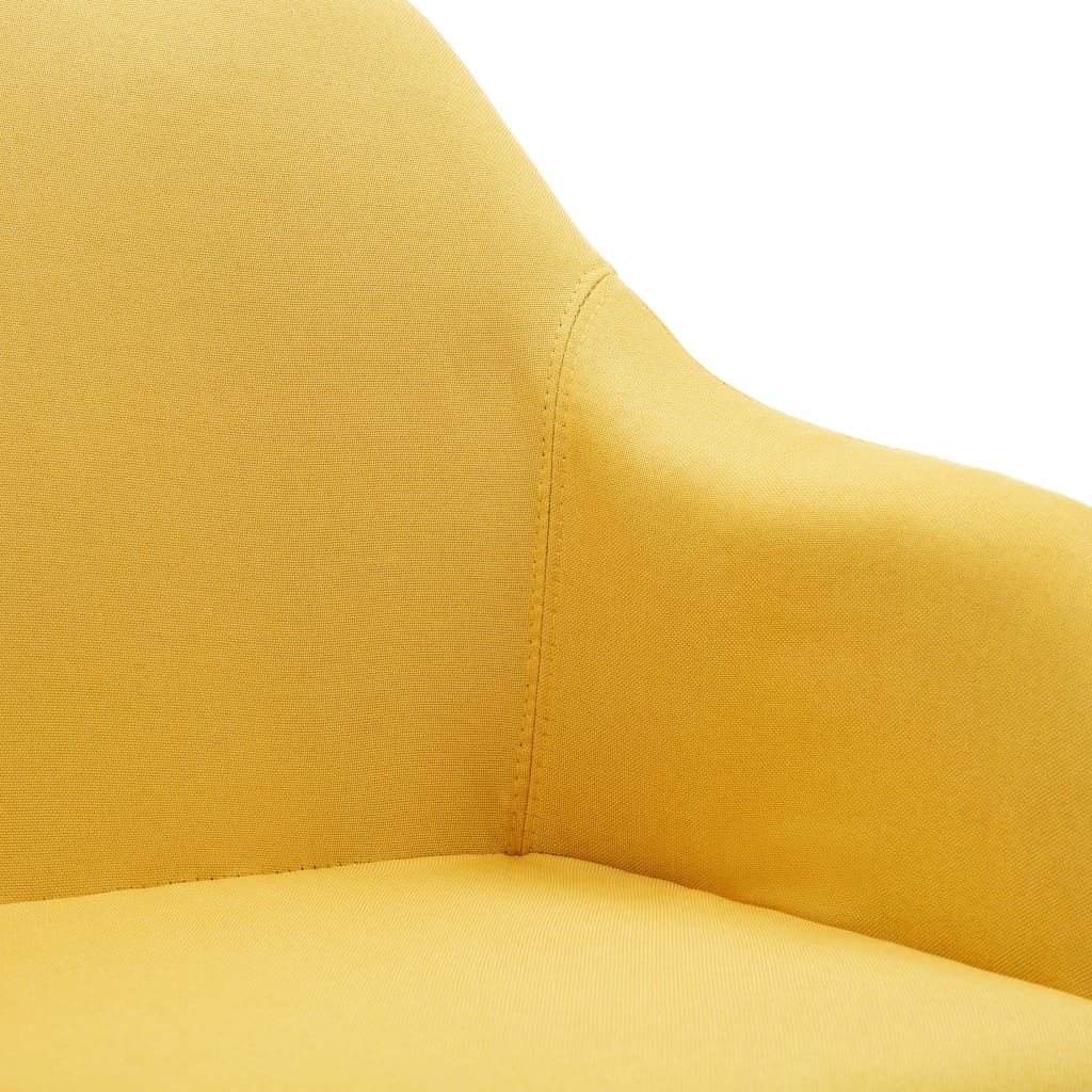 vidaXL Otočné jedálenské stoličky 2 ks, žlté, látka