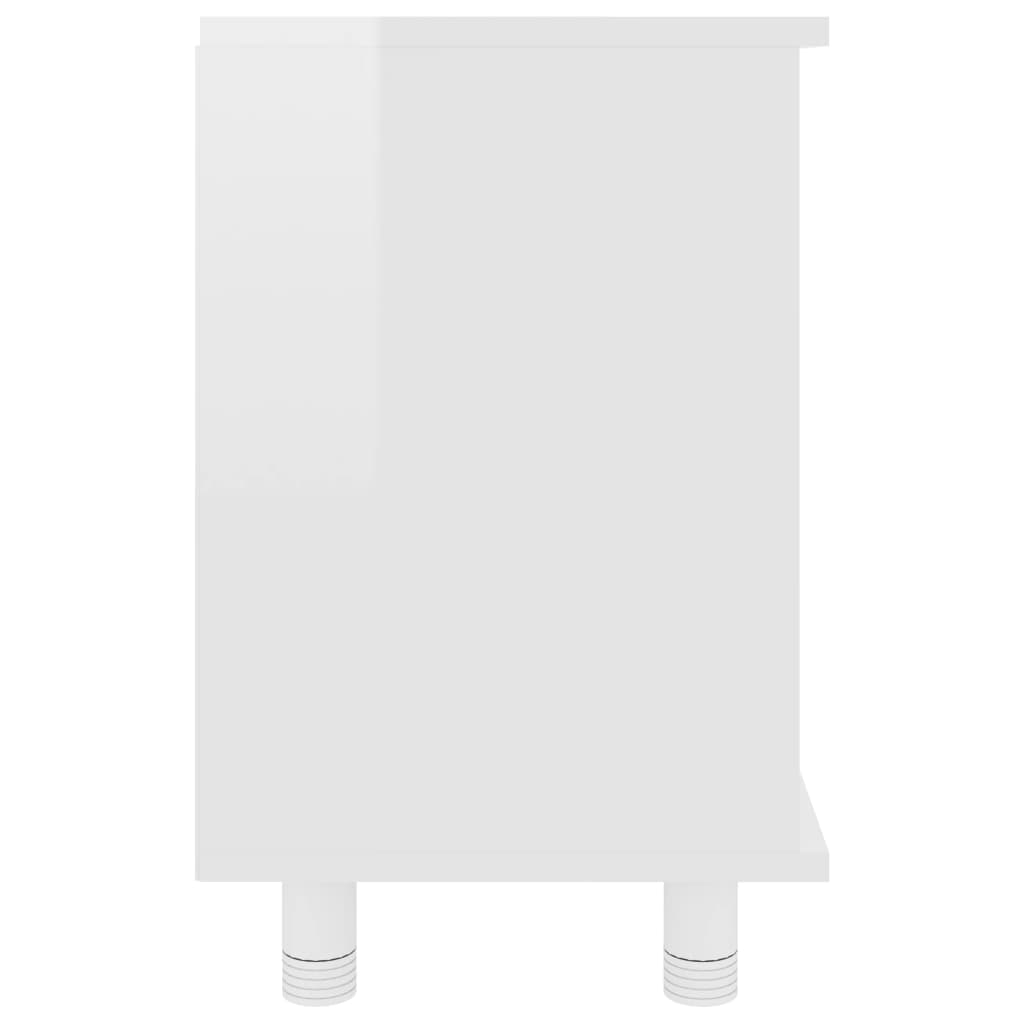 vidaXL Skrinka do kúpeľne, lesklá biela 60x32x53,5cm, kompozitné drevo