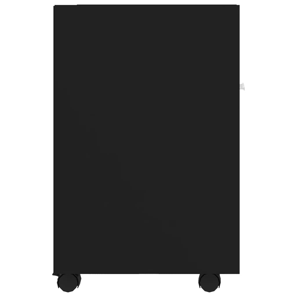 vidaXL Príručná skrinka+kolieska, čierna 33x38x60 cm, kompozitné drevo