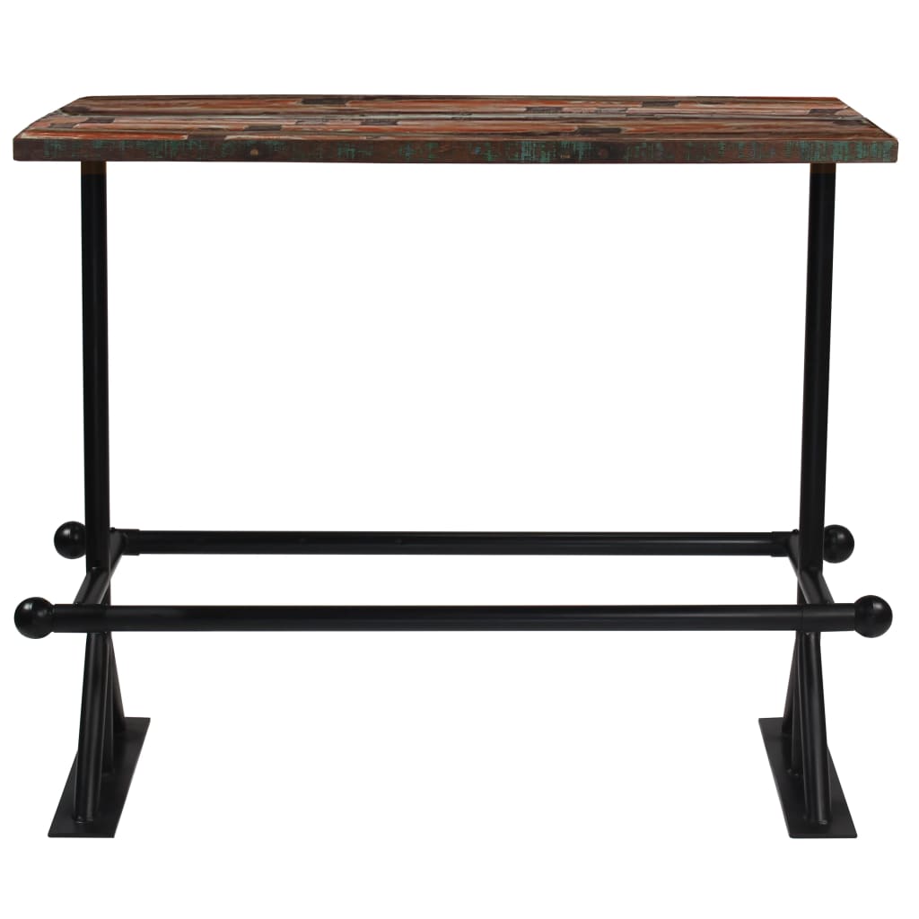 vidaXL Barový stôl, recyklovaný masív, rôznofarebný 150x70x107 cm