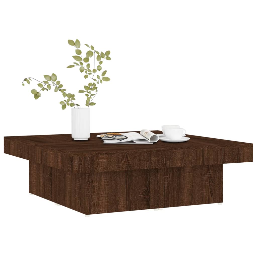 vidaXL Konferenčný stolík hnedý dub 90x90x28 cm spracované drevo