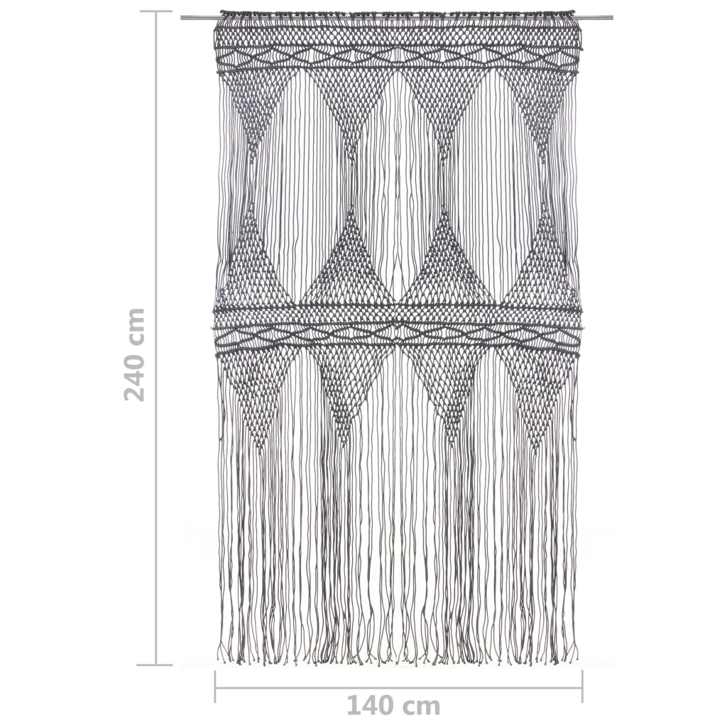 vidaXL Záclona macrame antracitová 140x240 cm bavlna