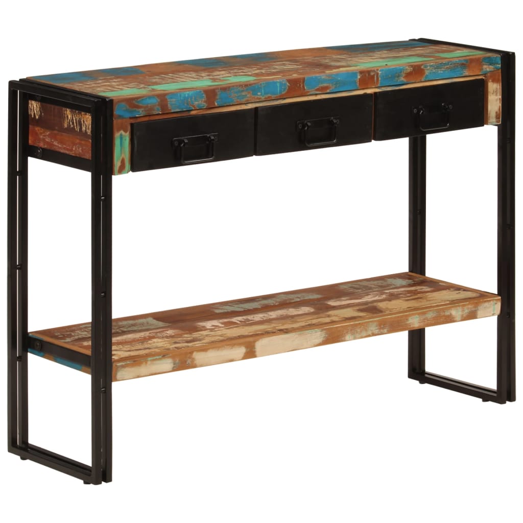 vidaXL Konzolový stolík 110x30x76 cm masívne recyklované drevo