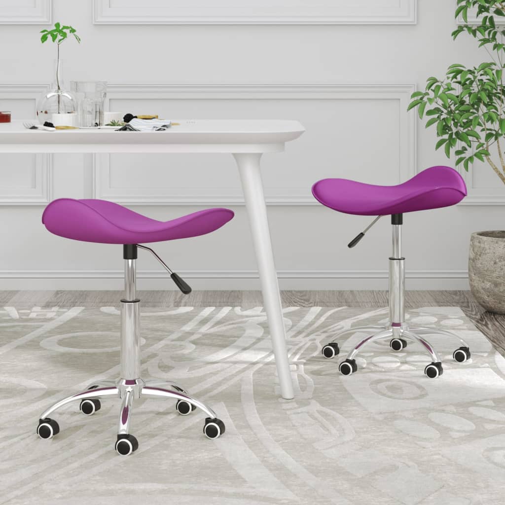 vidaXL Otočné jedálenské stoličky 2 ks fialové umelá koža