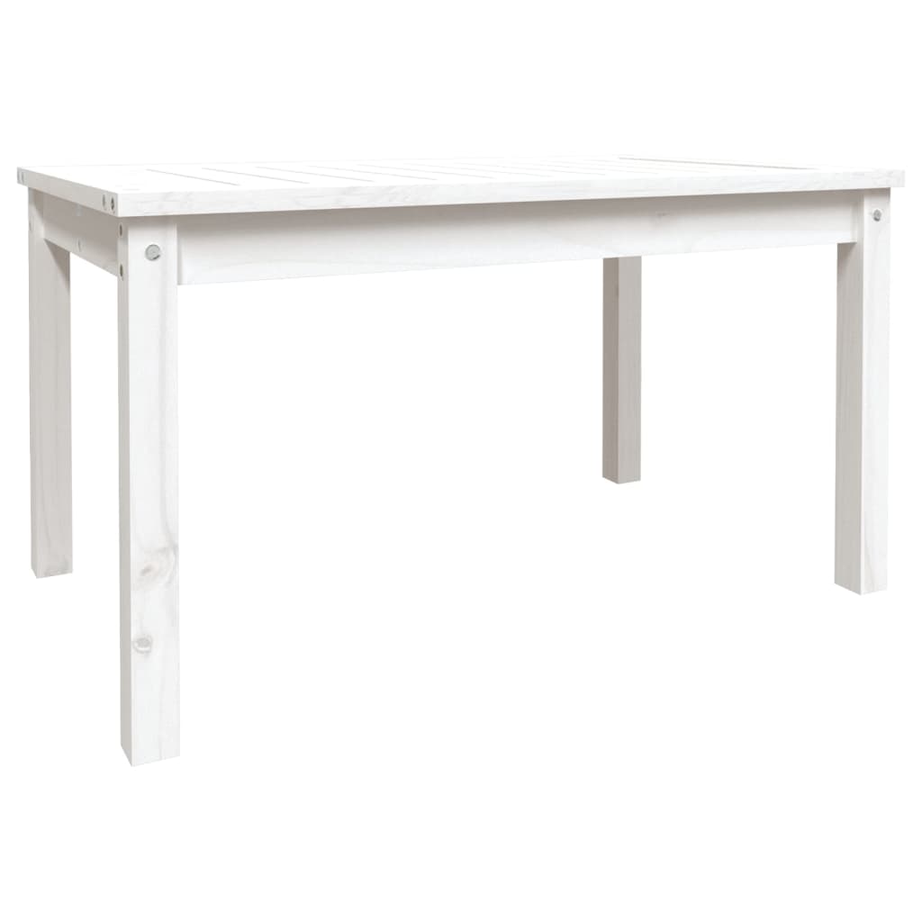 vidaXL Záhradný stolík biely 82,5x50,5x45 cm borovicový masív