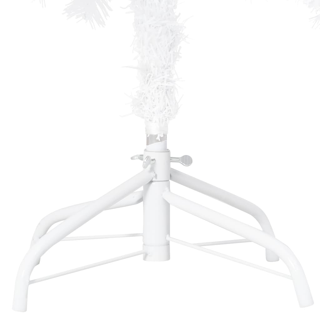 vidaXL Osvetlený umelý vianočný stromček, husté ihličie, biely 150 cm