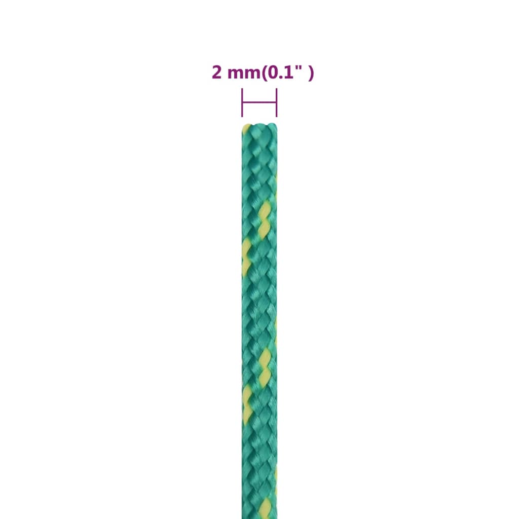 vidaXL Lodné lano zelené 2 mm 25 m polypropylén