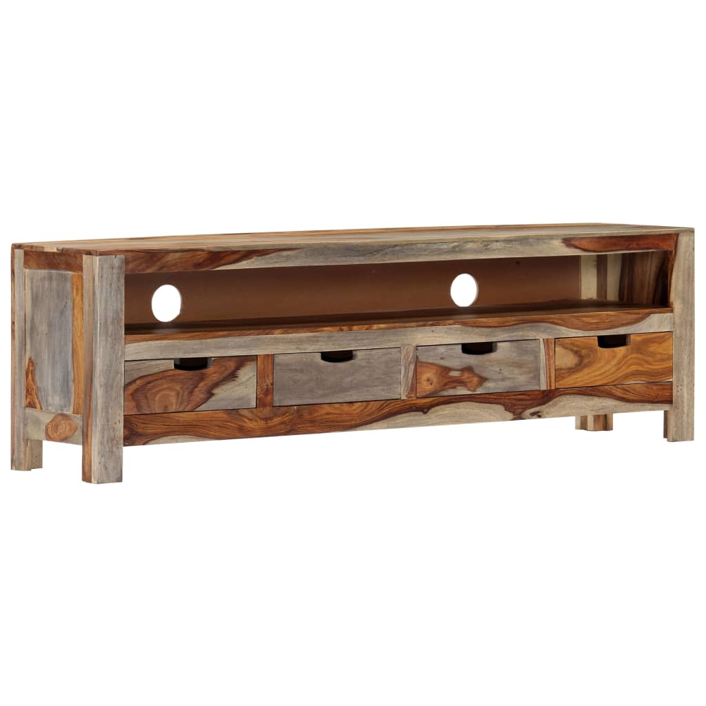 vidaXL TV stolík 130x30x40 cm masívne sheeshamové drevo