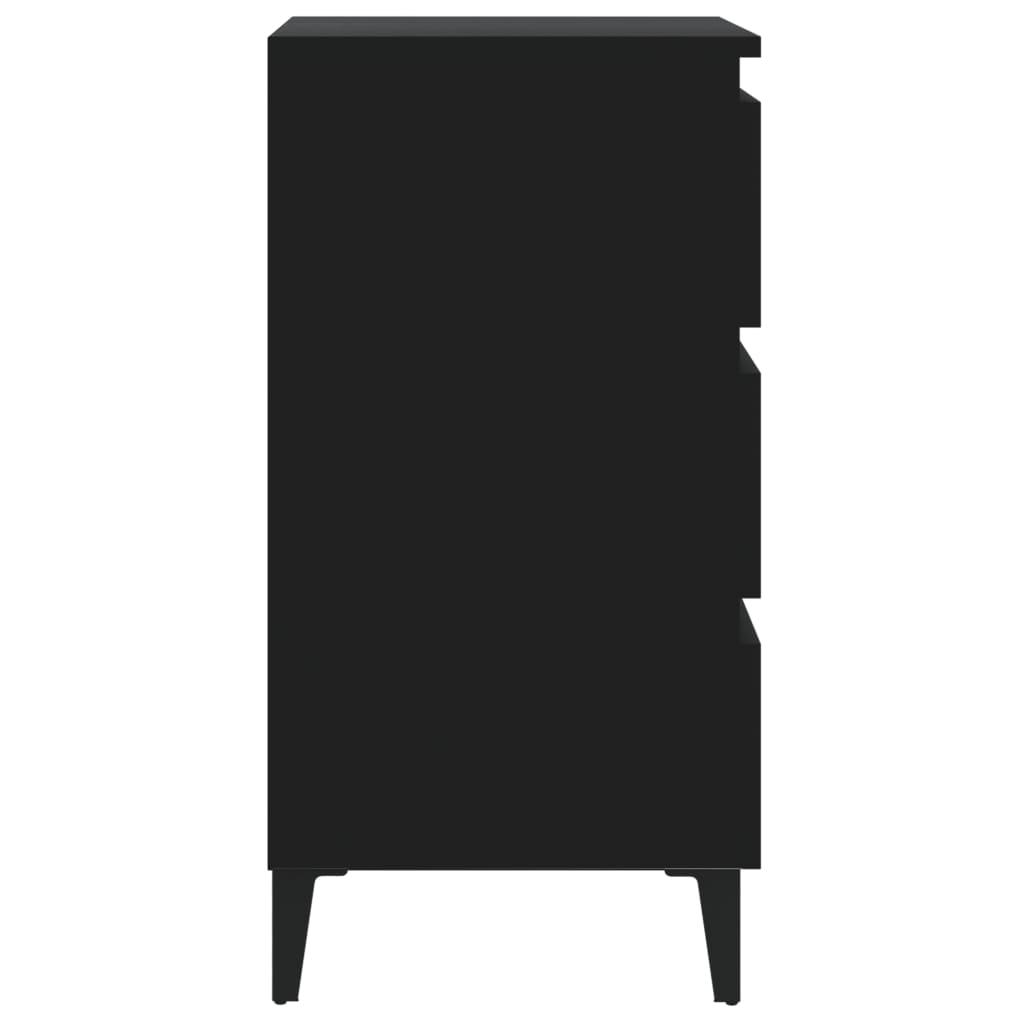 vidaXL Nočné stolíky 2 ks nohy z kovu čierne 40x35x69 cm