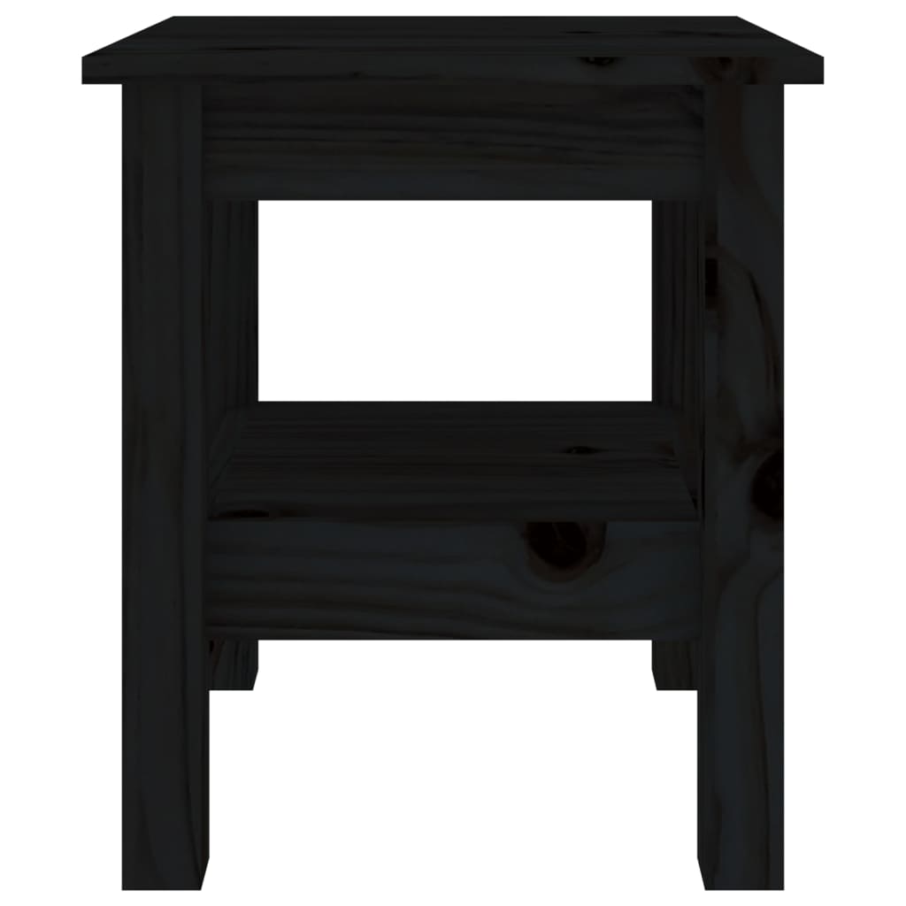 vidaXL Konferenčný stolík čierny 35x35x40 cm borovicový masív