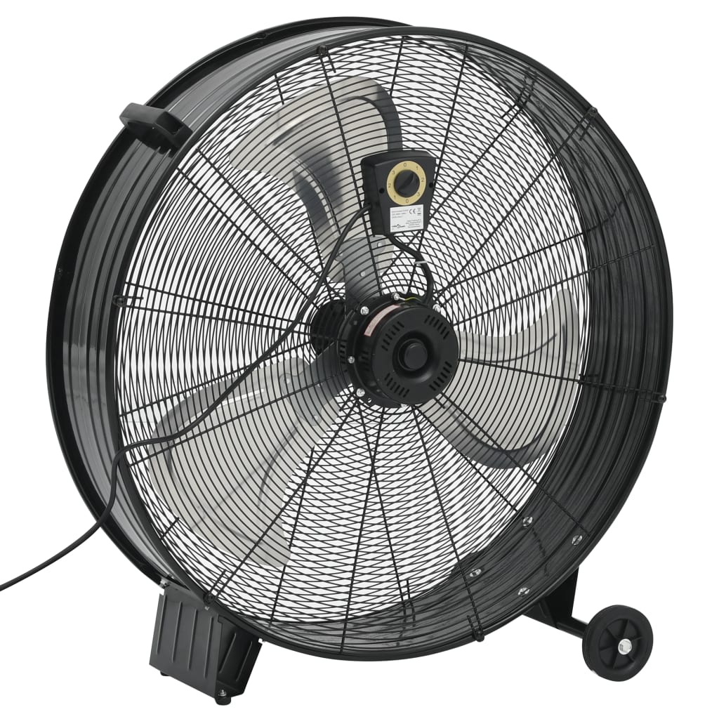 vidaXL Priemyselný bubnový ventilátor 77 cm 240 W čierny