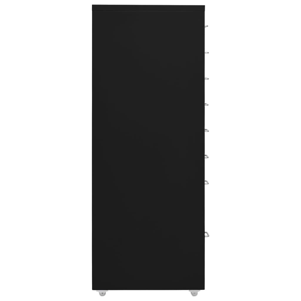 vidaXL Mobilná kartotéka čierna 28x41x109 cm kov