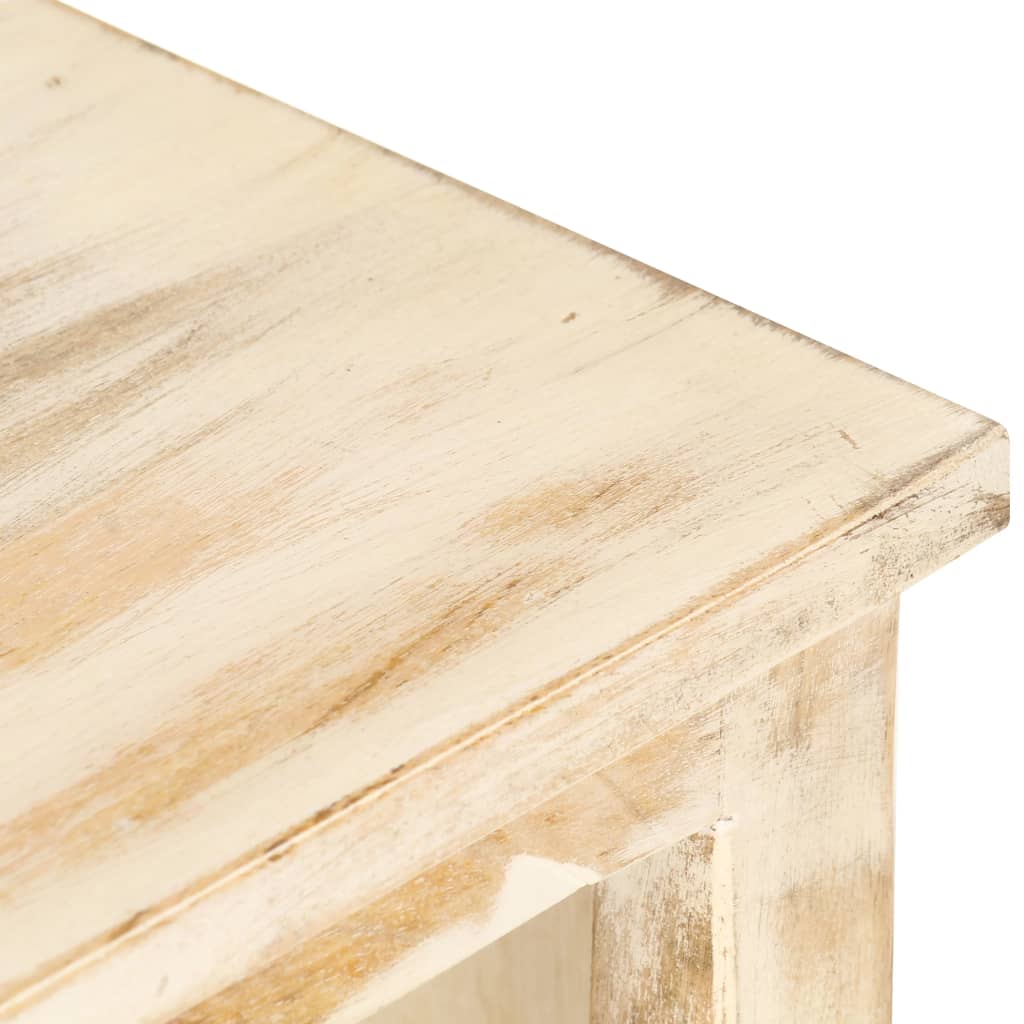 vidaXL Konferenčný stolík biely 90x50x40 cm masívne mangovníkové drevo
