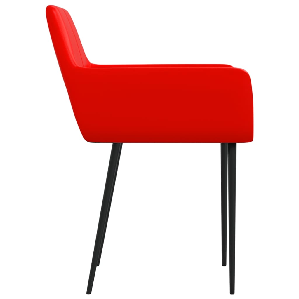 vidaXL Jedálenské stoličky 4 ks, červené, umelá koža