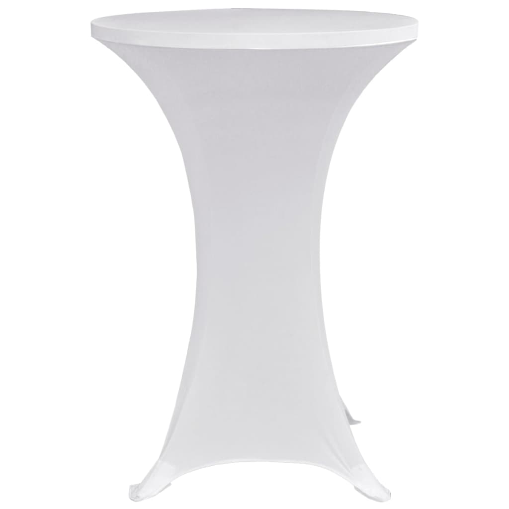 vidaXL Obrusy na stojaci stôl 4 ks biele Ø60 cm naťahovacie