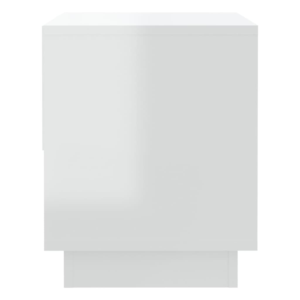 vidaXL Nočné stolíky 2 ks lesklé biele 45x34x44 cm drevotrieska