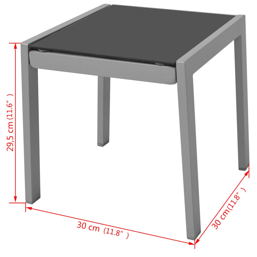 vidaXL Záhradné ležadlá so stolíkom, hliník, čierne