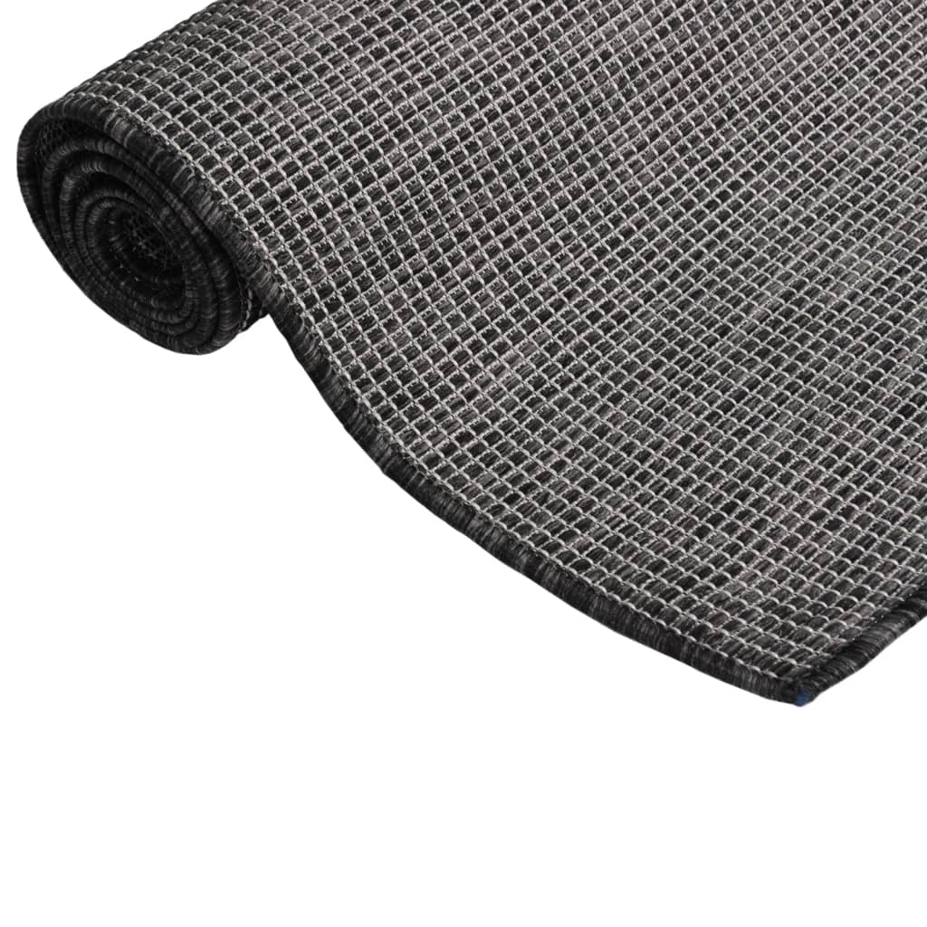 vidaXL Vonkajší koberec s plochým tkaním 200x280 cm sivý