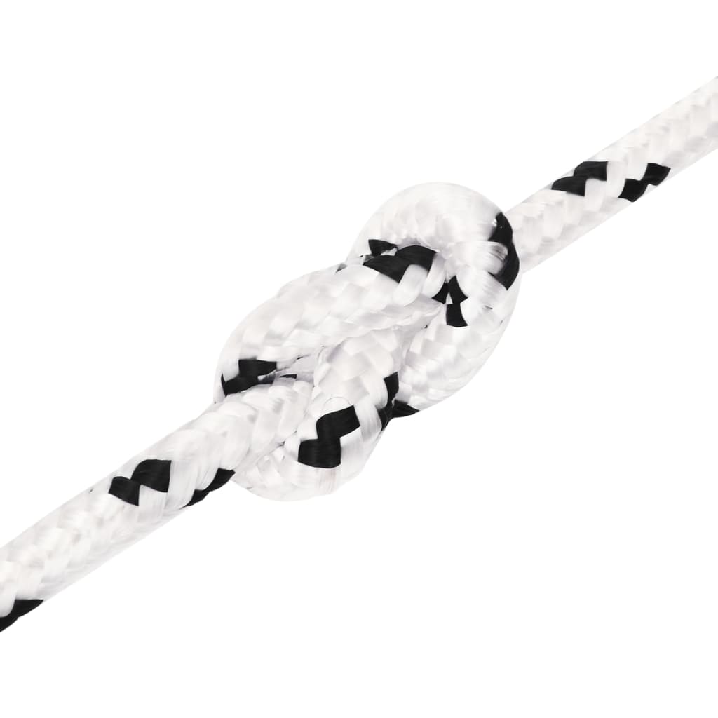 vidaXL Pracovné lano biele 10 mm 100 m polyester