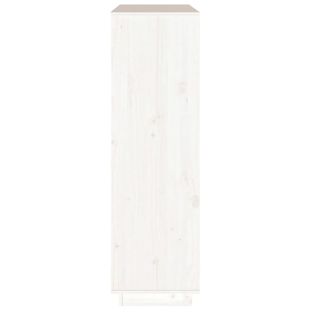 vidaXL Vysoká skrinka biela 110,5x35x117 cm masívna borovica