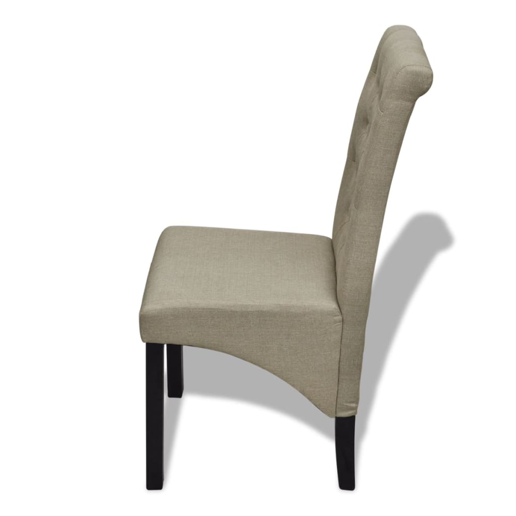 vidaXL Jedálenské stoličky 2 ks, béžové, látka
