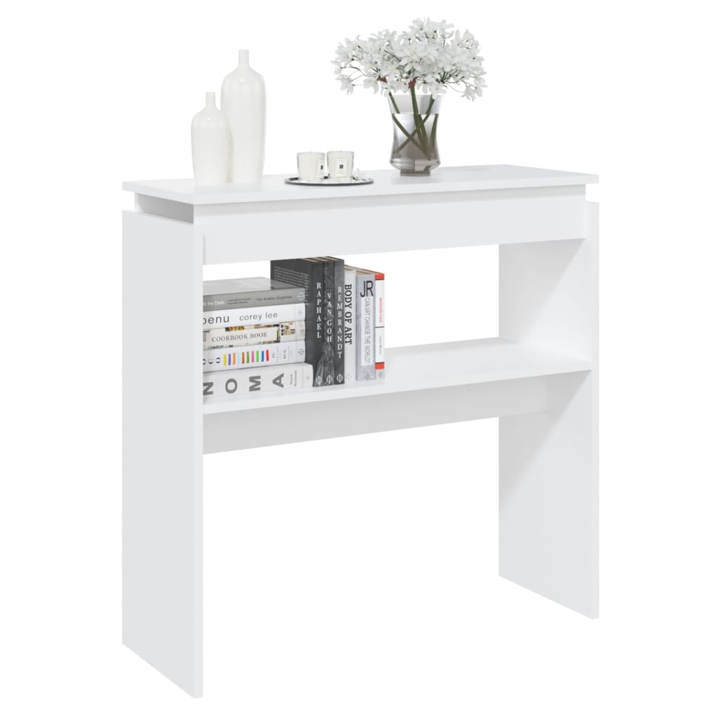 vidaXL Konzolový stolík biely 80x30x80 cm drevotrieska