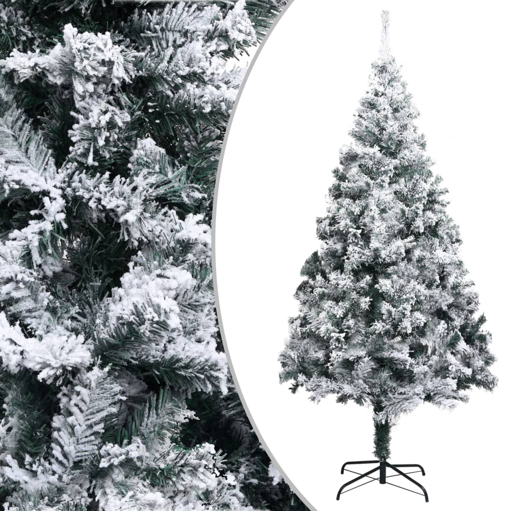 vidaXL Umelý vianočný stromček, zasnežený, zelený 210 cm, PVC