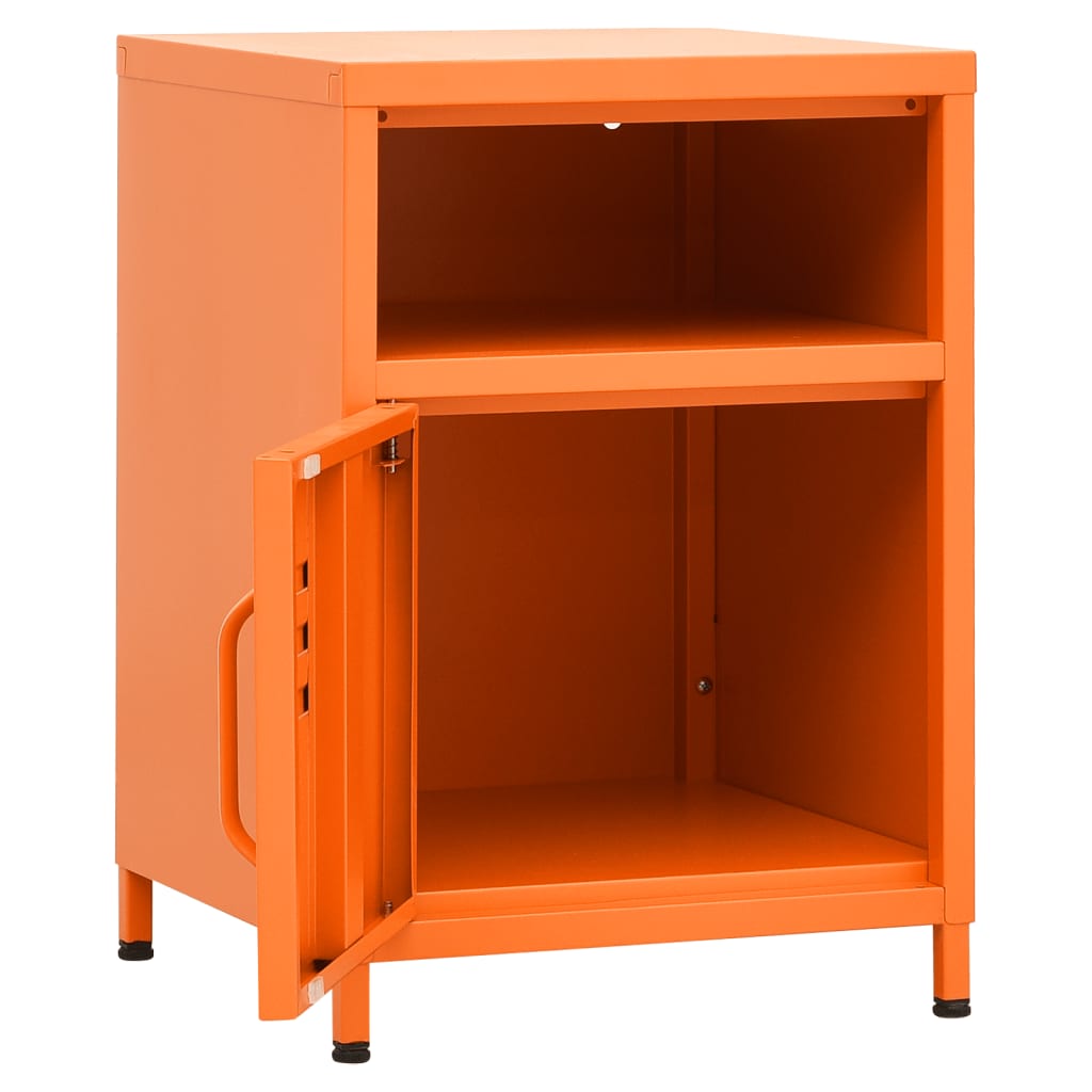 vidaXL Nočný stolík oranžový 35x35x51 cm oceľ