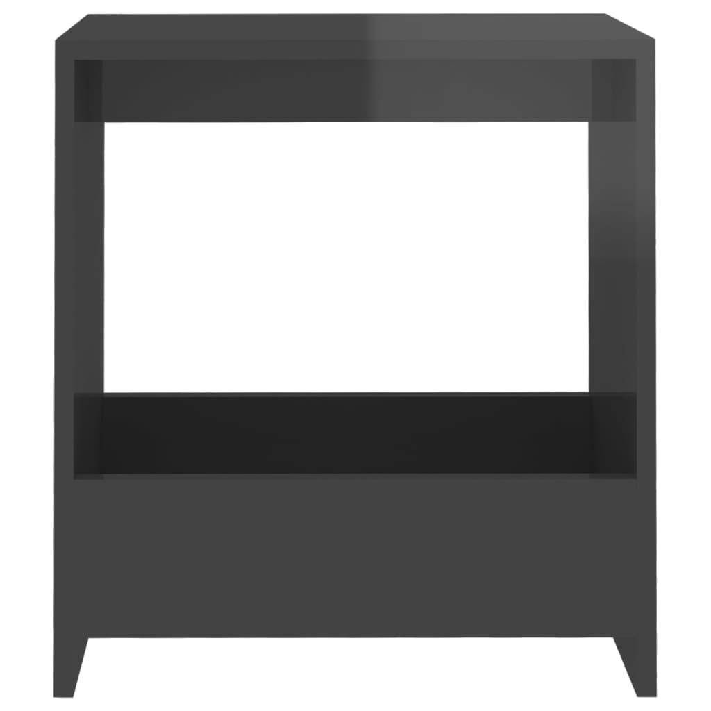 vidaXL Príručný stolík, lesklý sivý 50x26x50 cm, kompozitné drevo