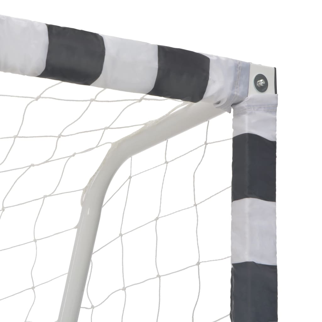 vidaXL Futbalová bránka 300x160x90 cm kovová čierna a biela